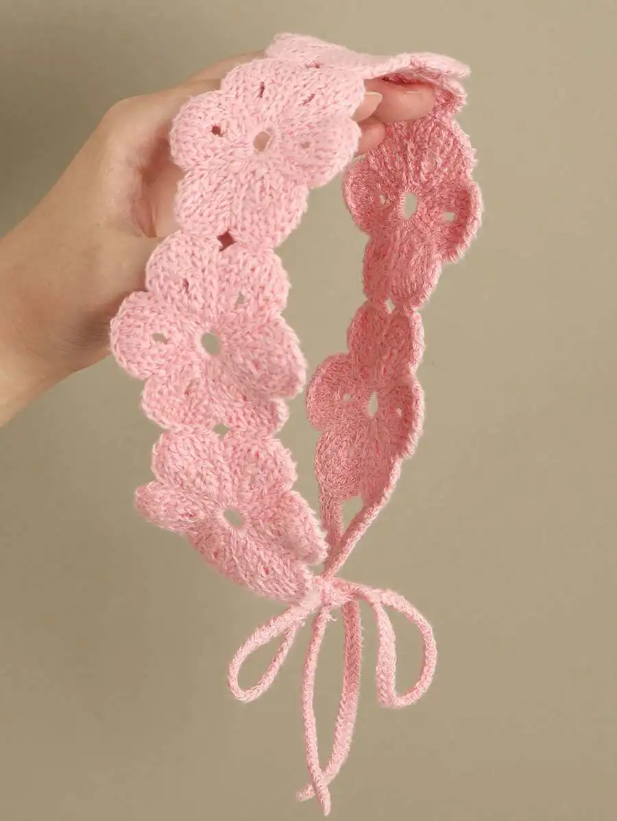 

Bohemian Handmade Crochet Flower Headband For Women Daily Wear Spring Summer Beach Accessory
