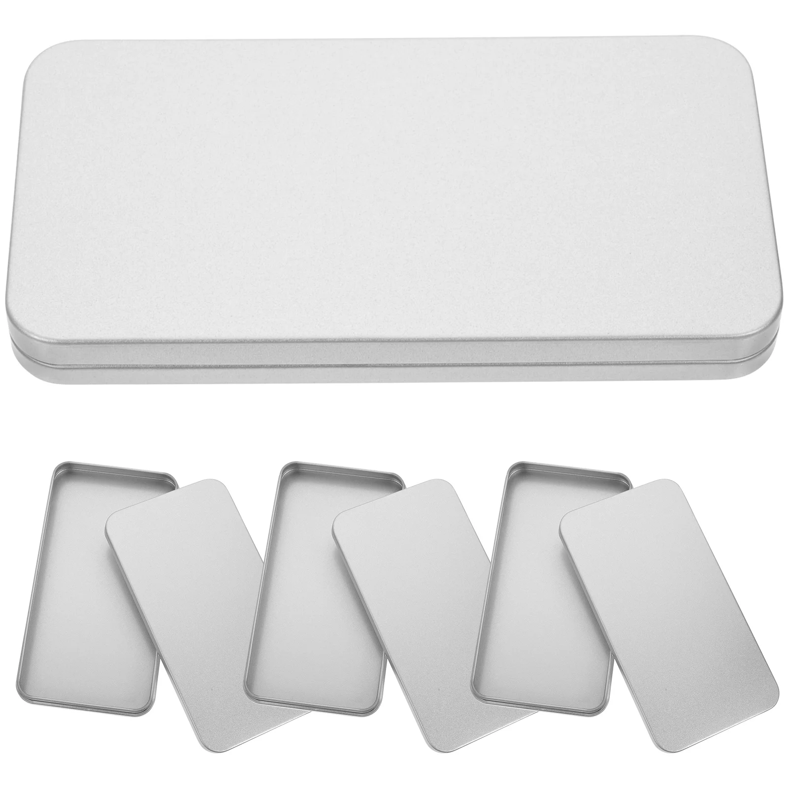 

4pcs Tempered Glass Screen Storage Box Tinplate Metal Organizer Household Desktop Sundry Container For Phone Protector Case