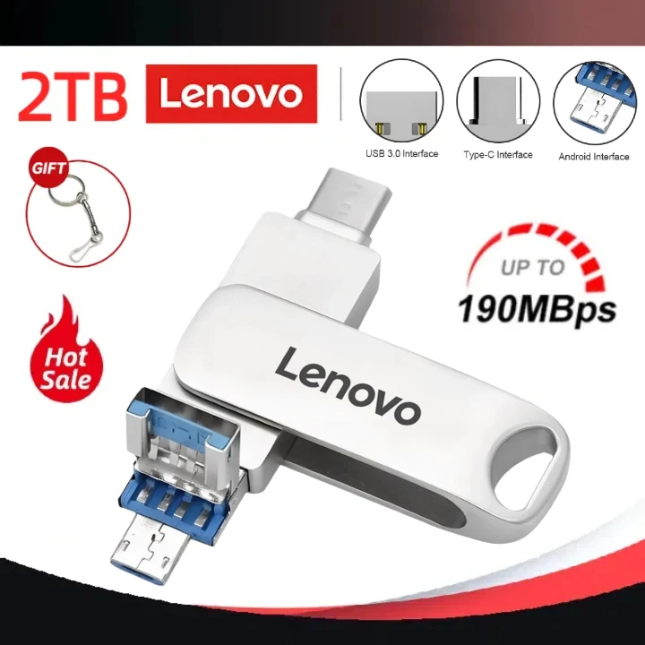 

USB-флеш-накопитель Lenovo 3 в 1, 3,0 Гб, 128 ГБ