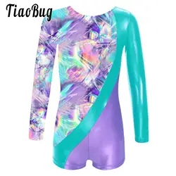 Kids Gymnastics Leotard for Girls Ballet Dance Long Sleeve Romper Unitard Sports Jumpsuits Gym Performance Dancewear 4-14 Years