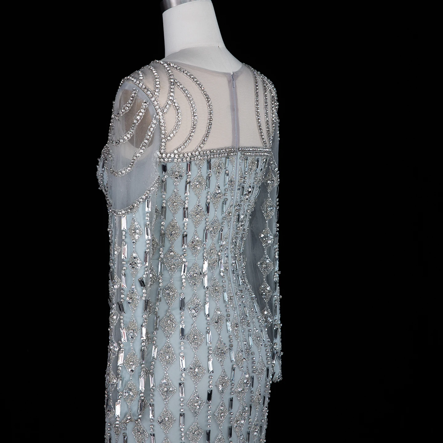 Sharon Said Luxuriöses Salbeigrünes Abendkleid Dubai Muslimisches Meerjungfrauenkleid mit Langen Ärmeln Islamisches Hochzeits-Party-Ballkleid SS398 Maßanfertigung – Detail 11