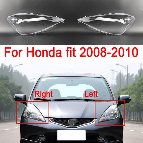 Стекло для передней фары автомобиля, абажур для Honda Fit 2008 2009 2010, замена левой/правой линзы, стеклянная крышка, прозрачная оболочка для фары