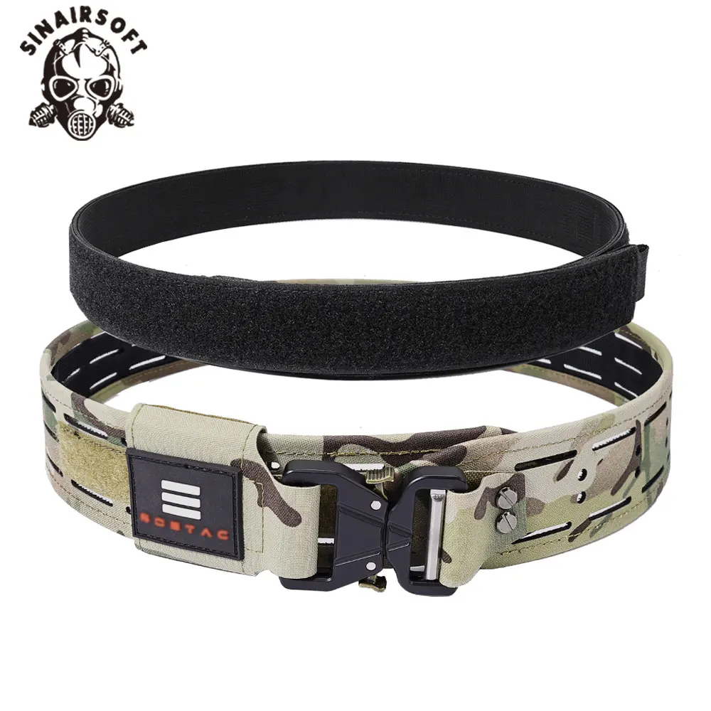 SINAIRSOFT Tactical Belt Quick Release Metal Buckle Laser MOLLE Mens Multi-camo Belts Hunting clothing Accessories