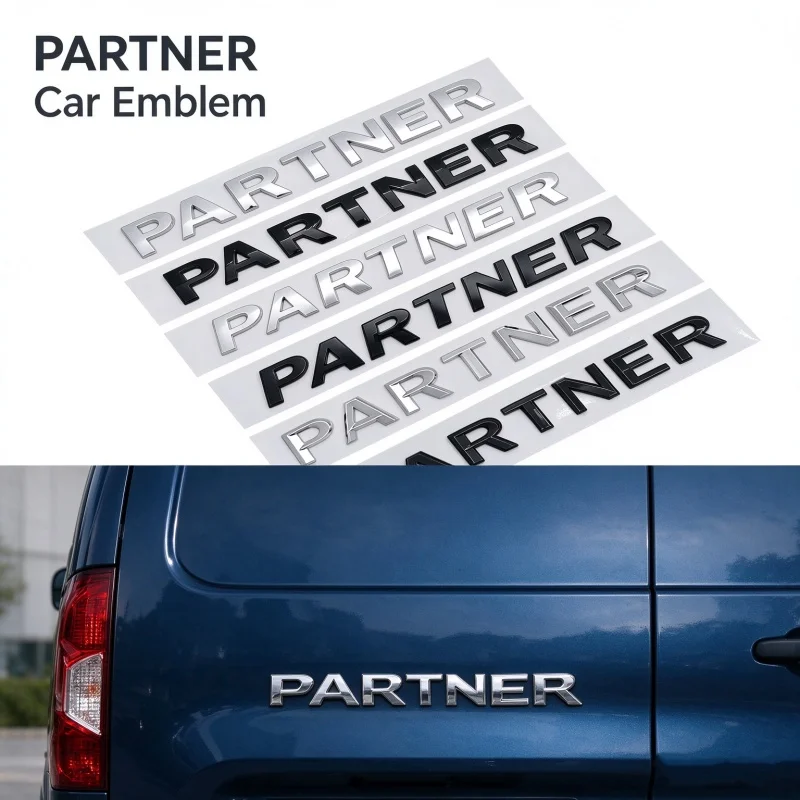 215x25mm ABS Plastic Car Tail Emblem Decal for Peugeot Partner Rear Trunk Letter Sticker Modified Body Decoration Accessories