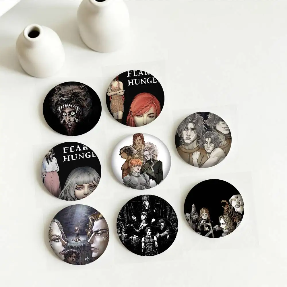 Game F-Fear H-Hunger 25mm 32mm 44mm 58mm 75mm Brooches Badges Pins for Accessories Gift