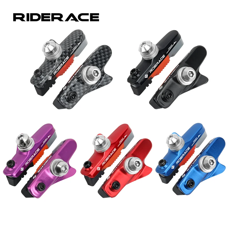 Bike Brake Shoes With Mud Trough Silent Aluminum Alloy Rim Friction Wheel Brake Bicycle Brake Pads Replaceable Rubber Sheet