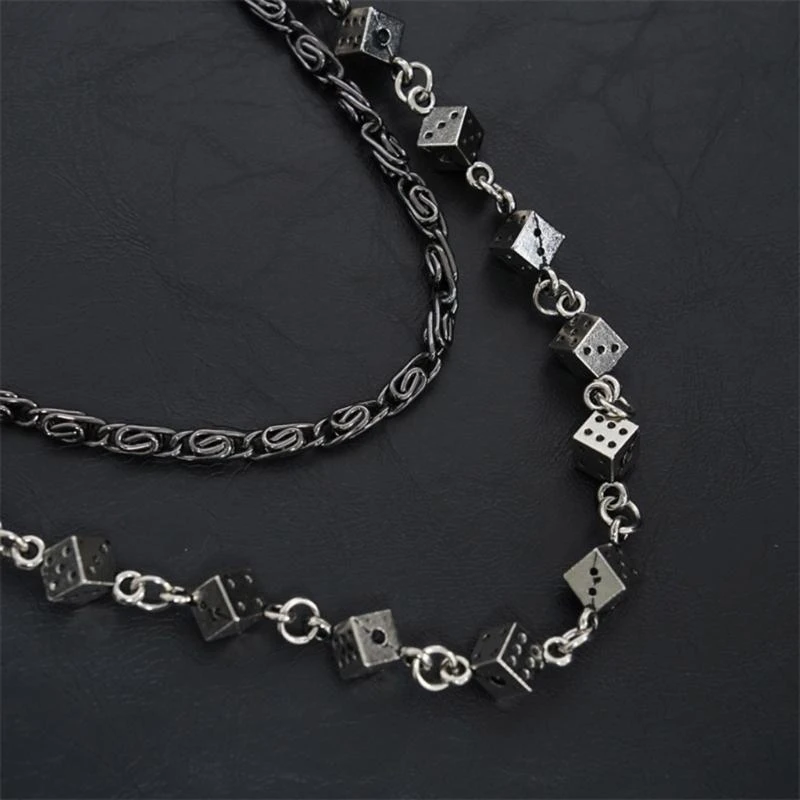 C1FC Vintage Double Layer Alloy Jean Chain for Jeans Trousers Waist Jewelry
