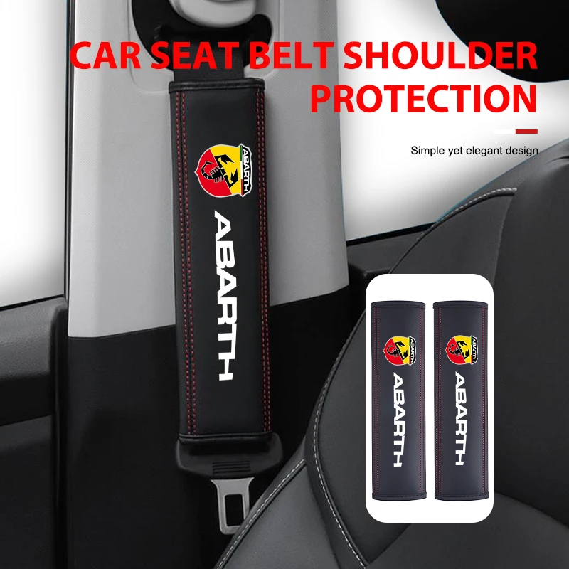1/2 Uds cinturón de seguridad de coche cubierta de hombro para cinturón de seguridad accesorios de automóvil para Abarth FIAT 500 Doblo Tipo FR Panda Argo Freemont Bravo