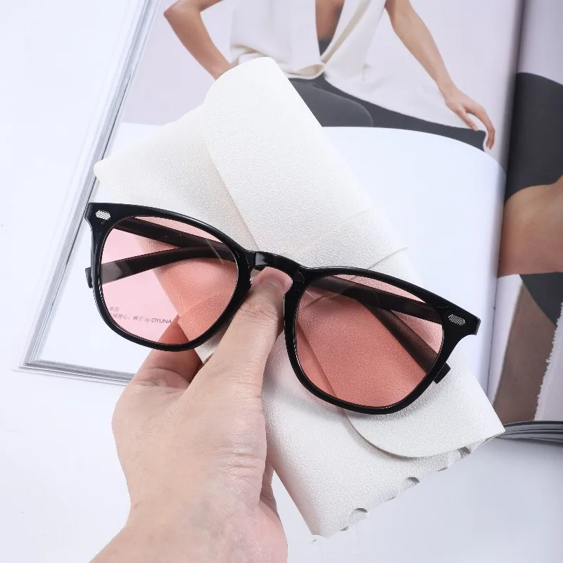 New sunglasses for women's outdoor UV resistant color changing sunglasses Korean version trendy high-end square sunglasses