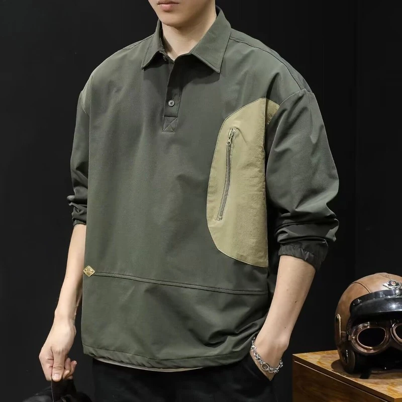 

Цветной мужской пуловер в американском стиле, толстовка-поло на пуговицах, высокое качество, модные дешевые топы в стиле Харадзюку, толстовки для мужчин