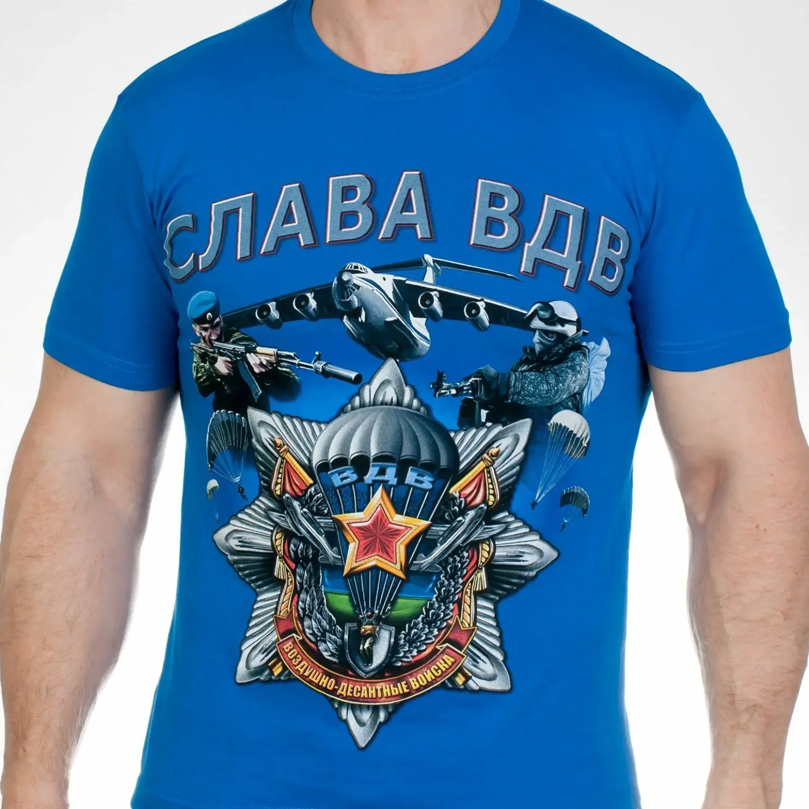 

Glory To The Airborne Troops Army Military VDV Russian Russia T-Shirts Short Sleeve Casual 100% Cotton Mens T Shirts