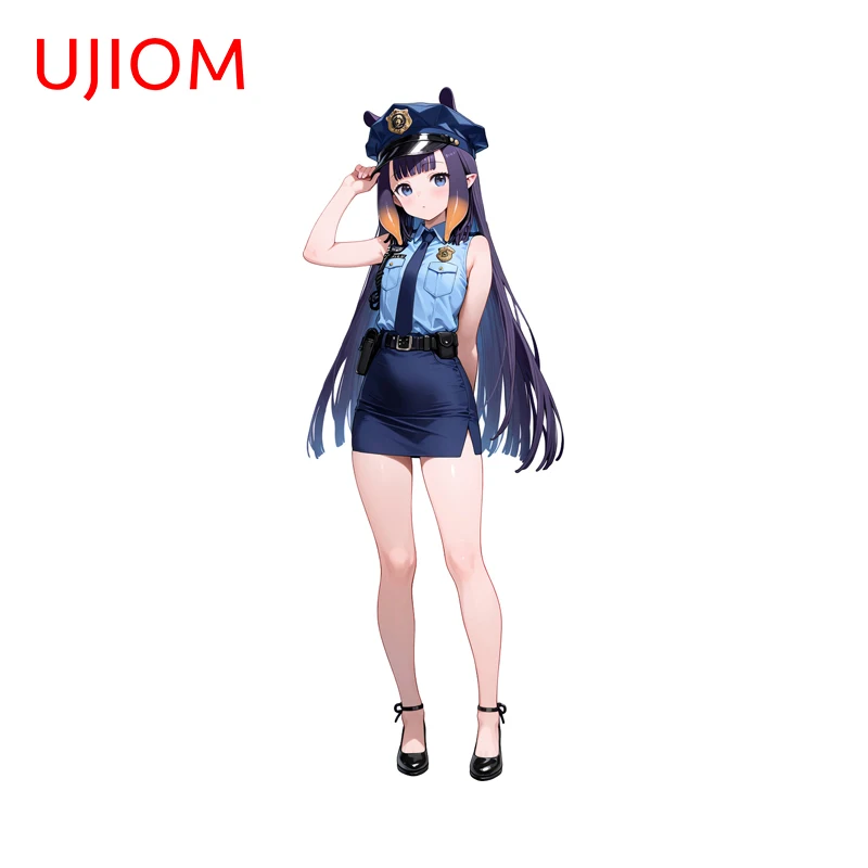 UJIOM Police Ninomae Hololive Wall Stickers Alluring Cartoon Graffiti Toolbox Computer Case Decal Waterproof Wallpapers Decor