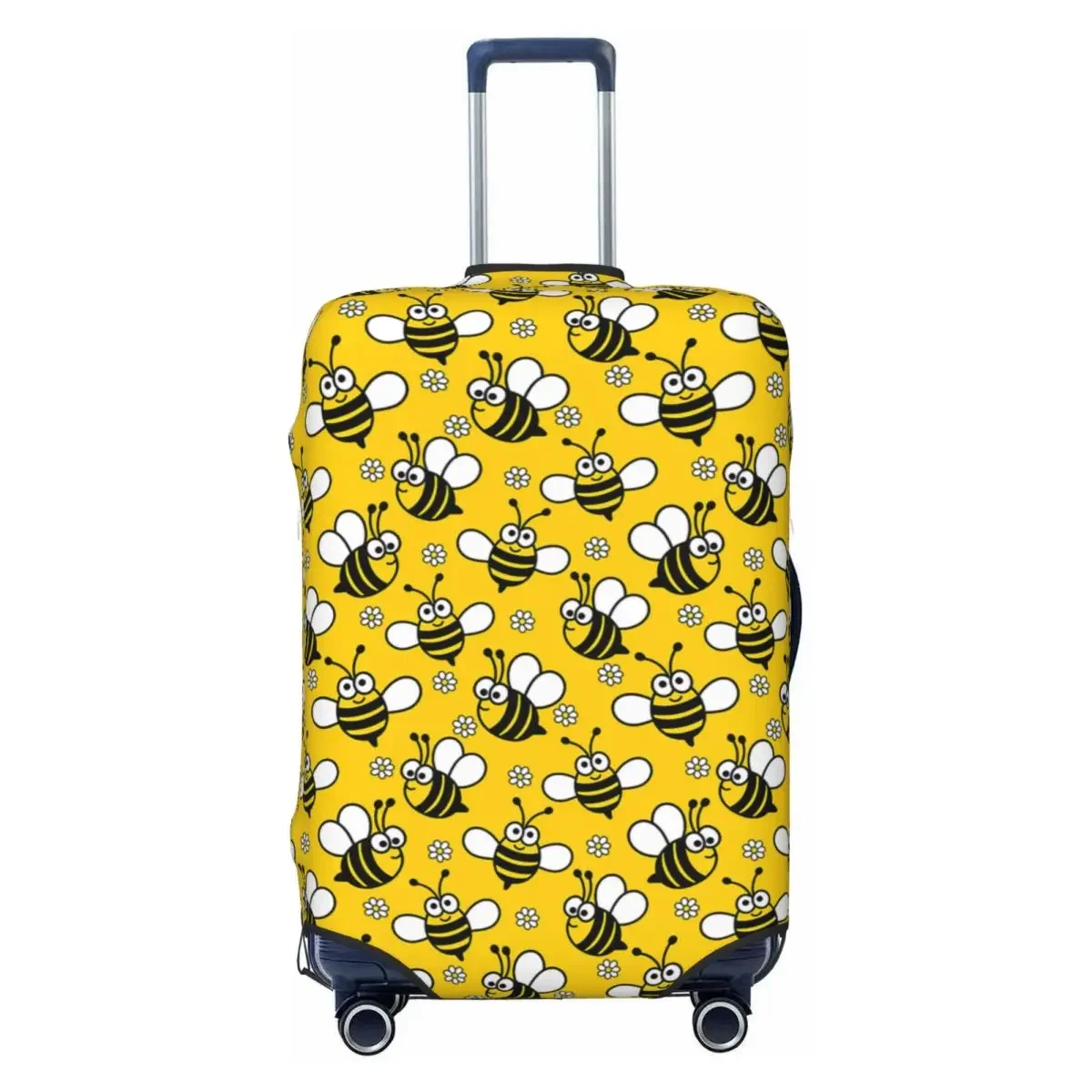 

Custom Cute Bee Lovers Flower Luggage Cover Protector Elastic Travel Suitcase Covers