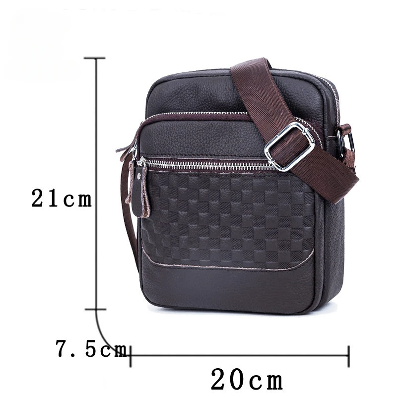 Bolso de hombro cruzado de cuero de vaca genuino para hombres, Mini bolsillo, iPad informal de negocios, Simple, suave