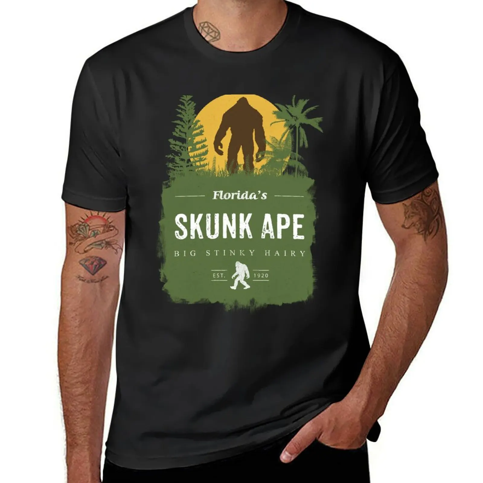 Florida's Skunk Ape T-Shirt animal prinfor boys Short sleeve tee tops oversized big and tall t shirts for men