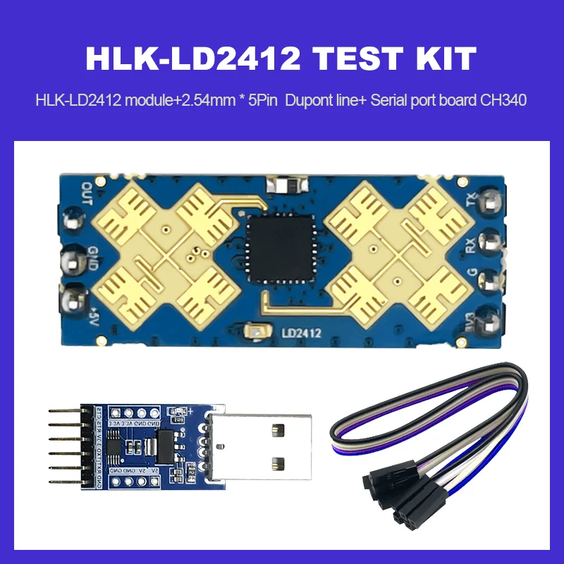 HiLink Human Pressure Motion Sensor Module, Alta Precisão, 24GHz mmWave, 9m, Novo, LD2412