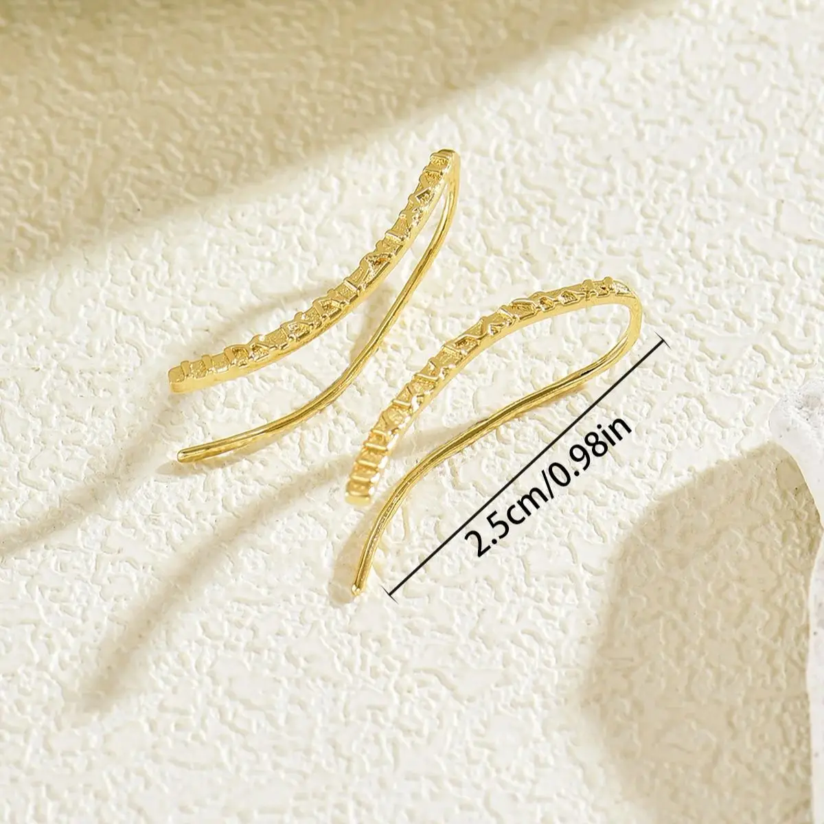 Hammered Texture Curved Ear Cuff for Women Minimalist Geometric Ear Climber Earrings Gold Silver Color Fashion Jewelry Gift