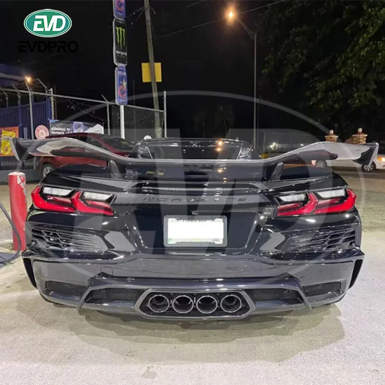 For Chevrolet Corvete C8 Z06 2023-2024 Z06 Style Carbon Fiber Rear Spoiler 3