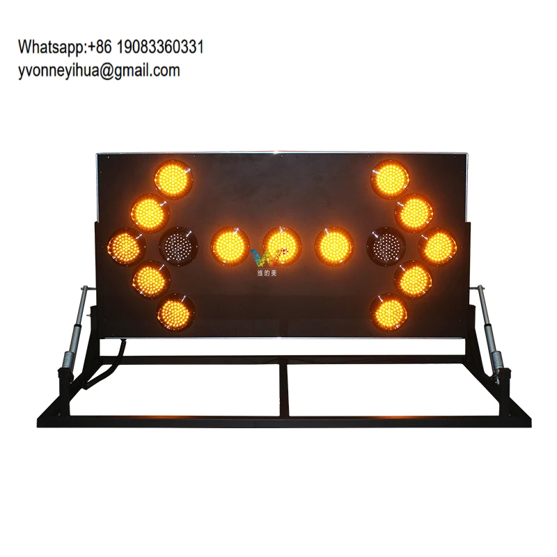 

1500*750MM Vehicle Mounted 15 Lights LED Flashing Foldable Up And Down Arrow Board Traffic Sign Board