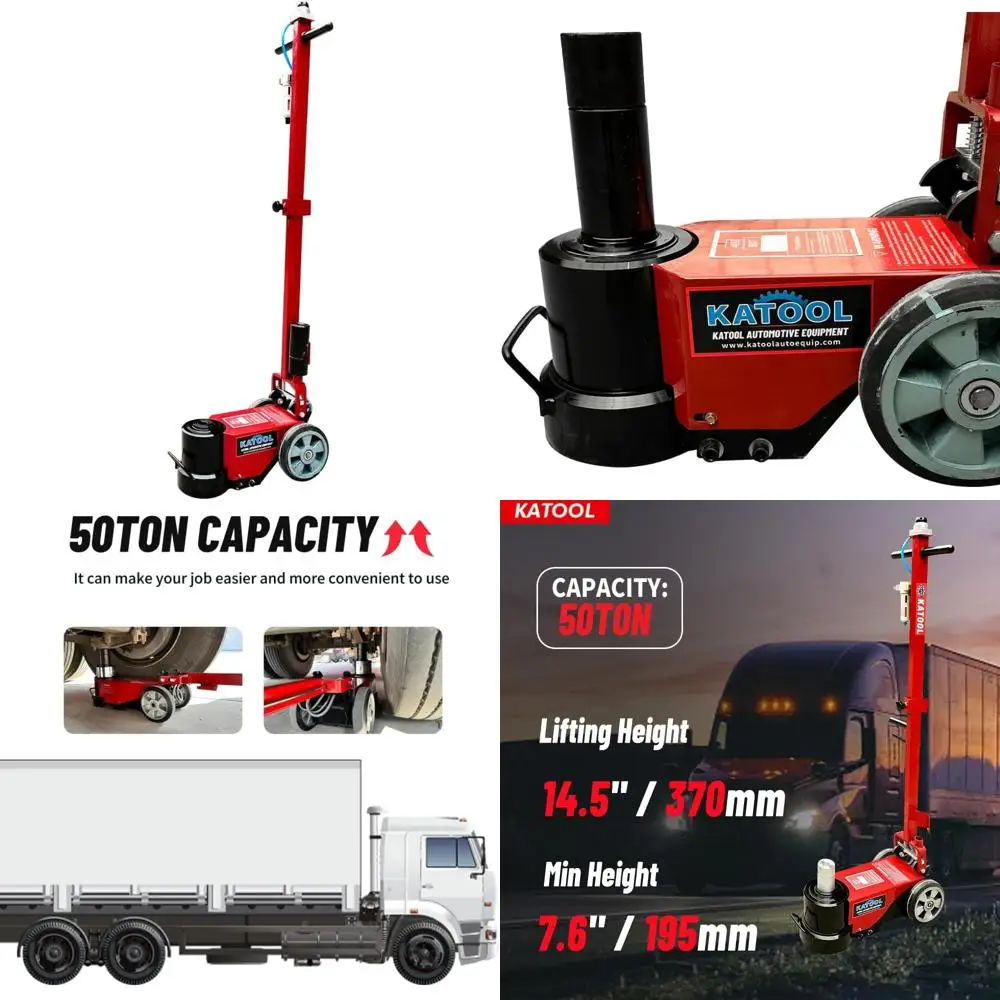 رافعة أرضية هيدروليكية هوائية شديدة التحمل 50 طن لرفع السيارات والشاحنات في المرآب ومحلات الإصلاح، مقاس 7.6 إلى 14.5 بوصة
