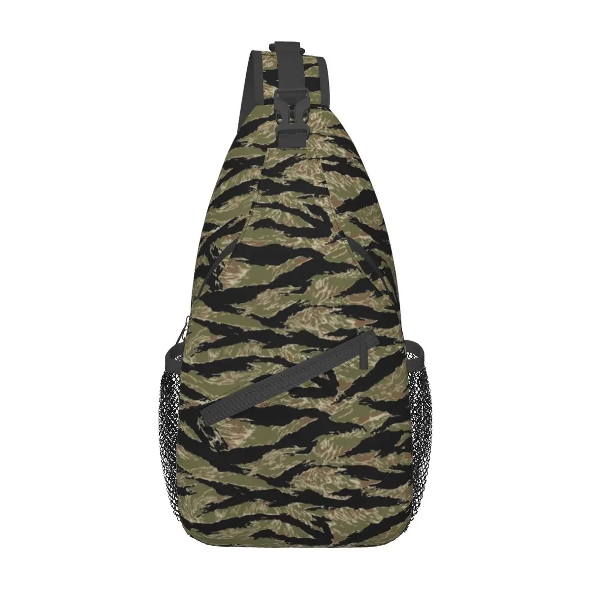 US Army Camouflage Crossbody Sling Bags Small Chest Bag Tiger Stripe Shoulder Backpack Daypack for Hiking Outdoor Sports Pack