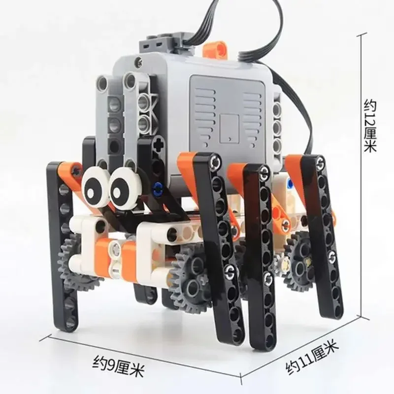 MOC-Robot biónico hexagonal 66844, juego de bloques de construcción, vástago para caminar, juguete educativo con Motor de potencia, juguetes de ladrillos MOC DIY