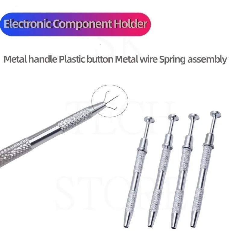 IC Extractor Four Claw Electronic Component Grabber IC Chip Extractor Chip Screw Picker Tweezers Metal Grabber Repair Hand Tools