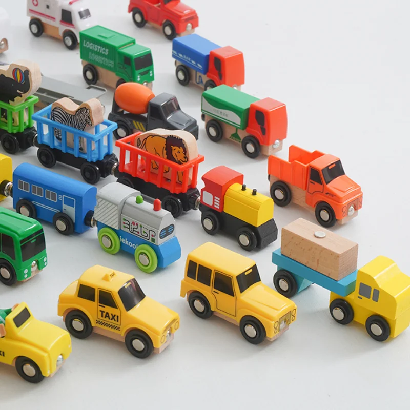 

Магнитная машинка: пожарная, полицейская, скорая помощь, многофункциональная, совместимая с деревянными железнодорожными путями Brio.