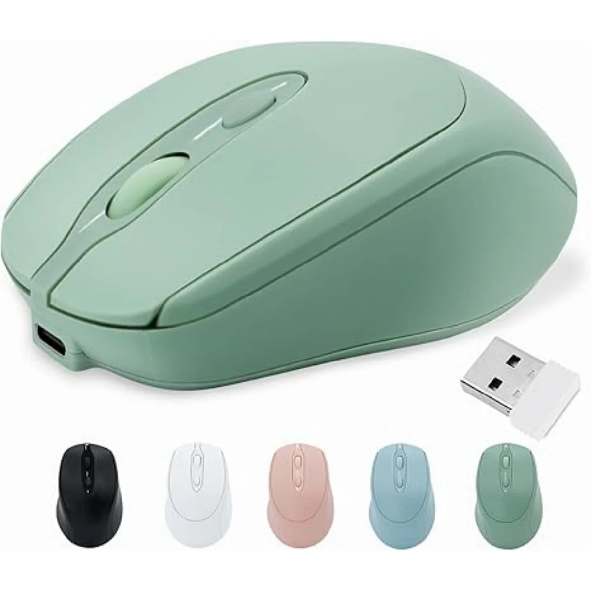 ماوس لاسلكي متوافق مع بلوتوث 2.4G+ - صامت قابل لإعادة الشحن، قبضة مريحة مضادة للانزلاق، عمر 10 أمتار للدراسة المكتبية #1