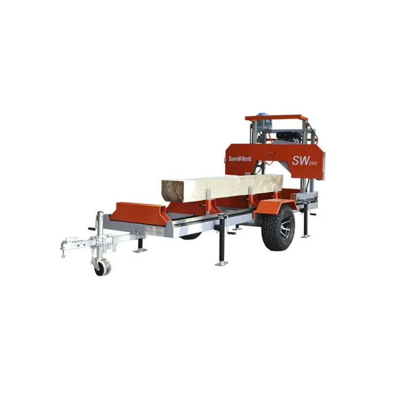 Ultra Portable Horizontal Band Sawmill 660mm Diameter 15HP Gas for Farm DIY Wood Cutting