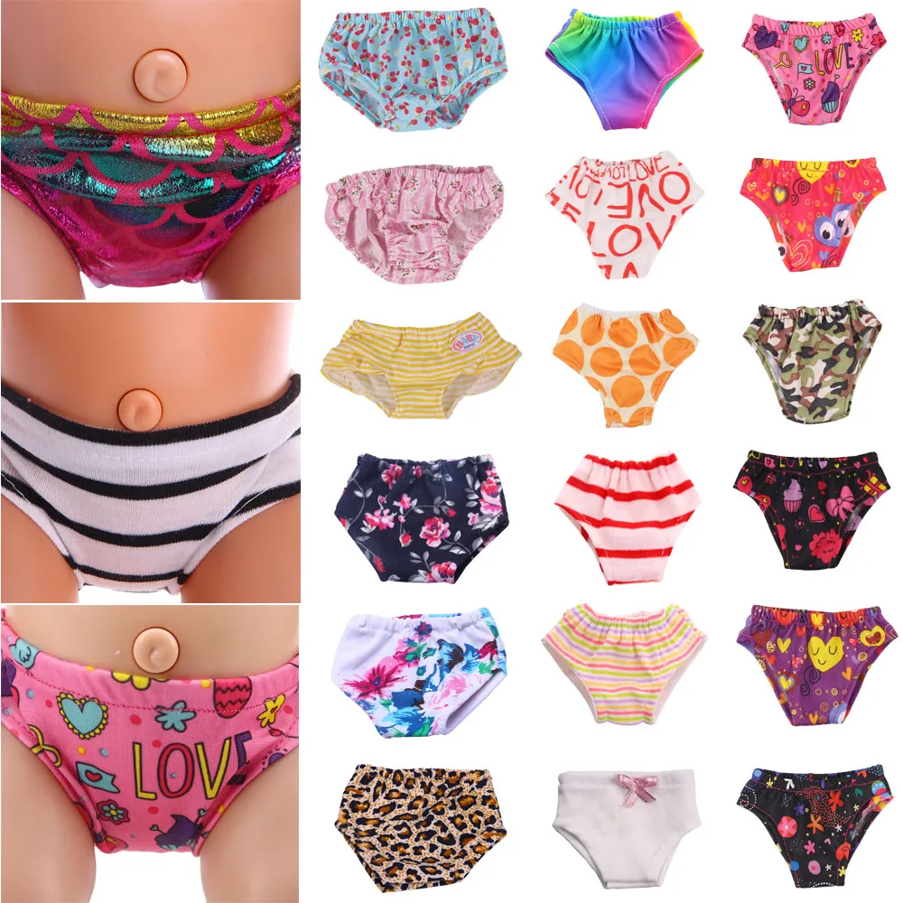 Doll Clothes Underpants Cartoon Pattern Printing For 18 inch Girl's American & 43 Cm Baby New Born Doll,Our Generation Underwear