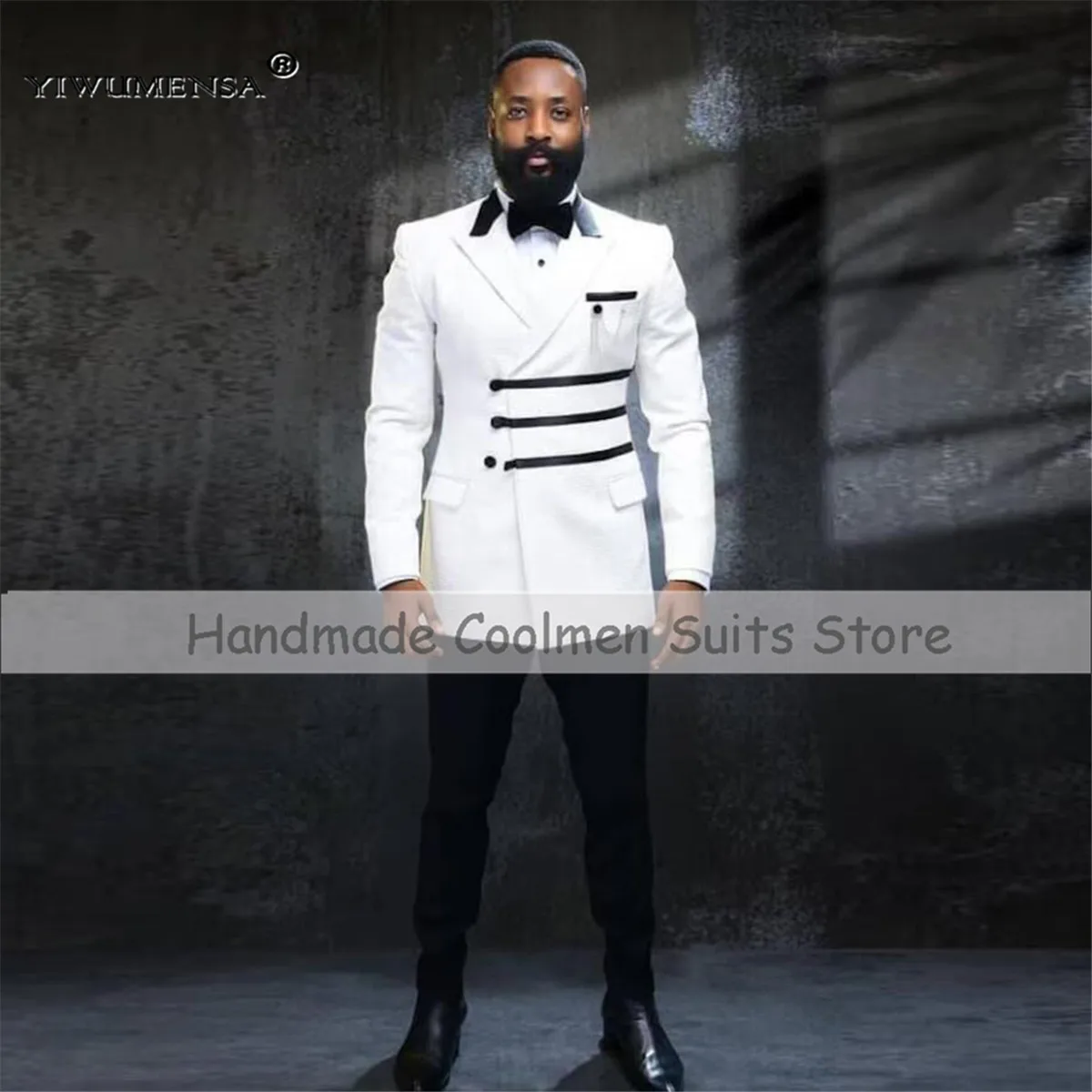 

Classic Business Suit For Men Double Breasted Jacket Pants 2 Pieces Sets Groom Wedding Tuxedos Customized Man Banquet Dress 2025