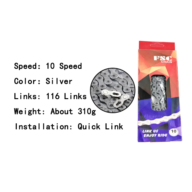 FSC 6/7/8/9/10/11/12 Speed Velocidade Bicycle Chain 116/126 Links Ultralight MTB Mountain Road Bike  6S 7S 8S 9S 10S 11S 12S