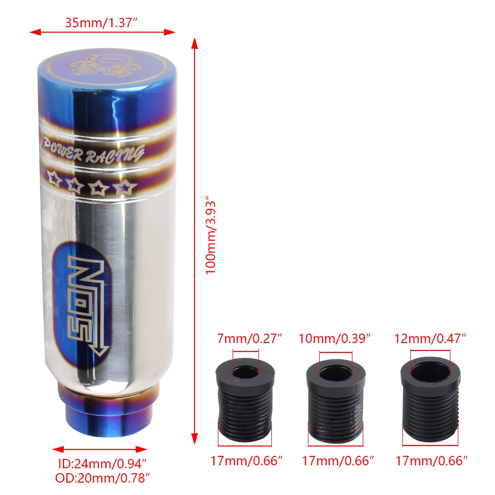 10cm Universal Racing Aluminum Gear Shift Knob Shifter Lever Head Car Accessories Interior Parts Black Blue Silver