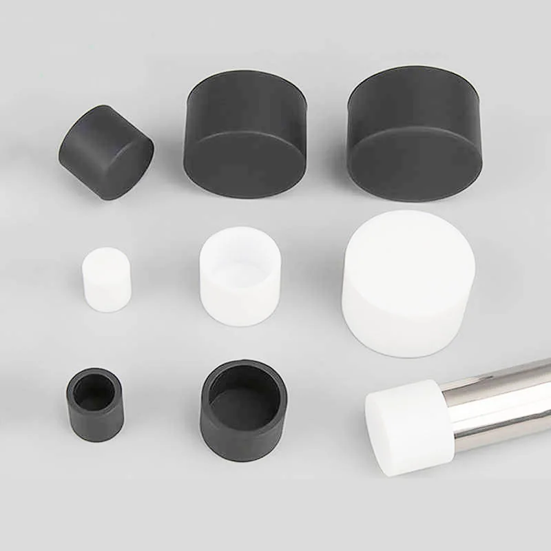 Silicone Flat Head Sleeve Circular Soft Rubber Sleeve Pipe End Protection Sleeve Anti-collision Rubber Cap Round Pipe Cover