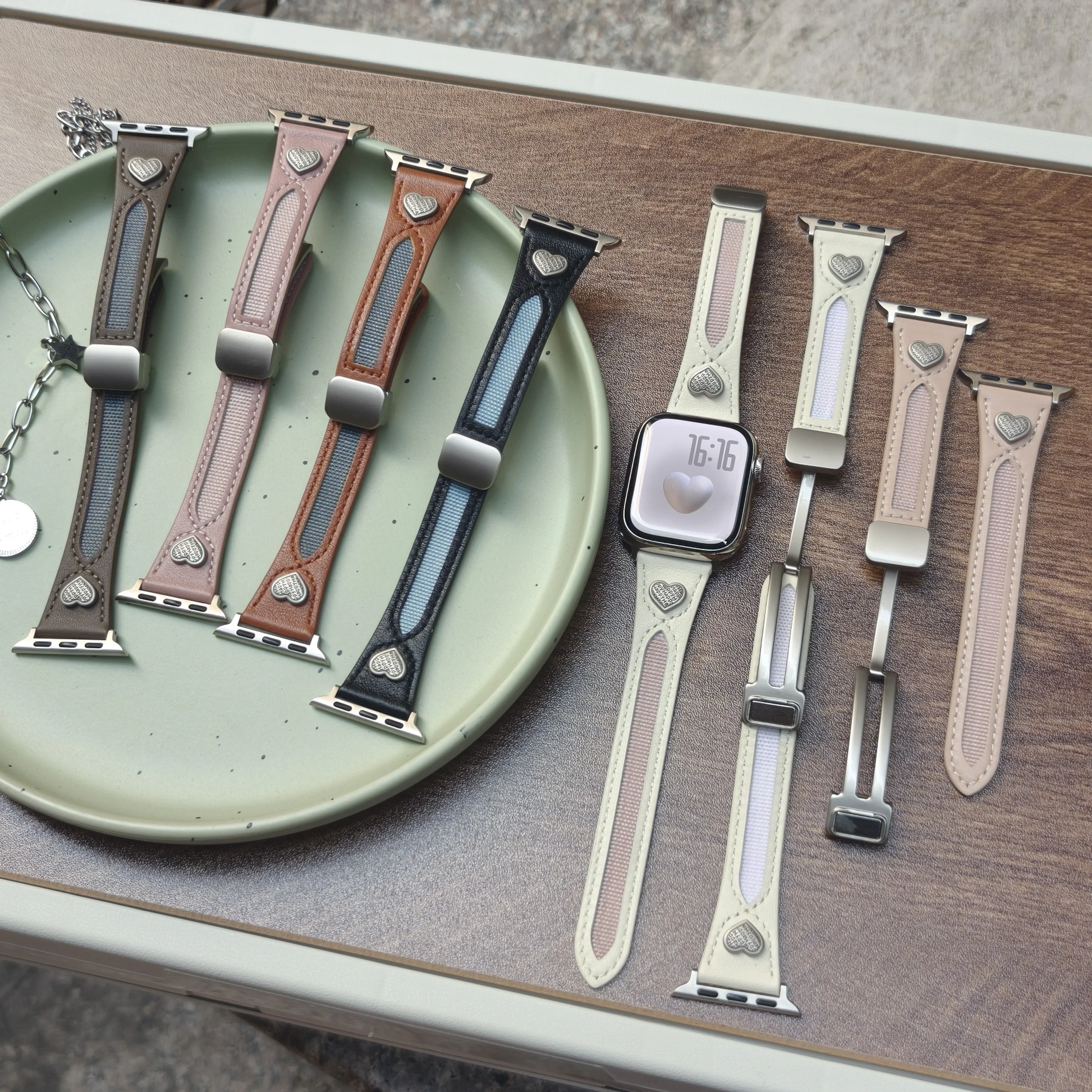 For Apple Watch ultra49mm 46 45 44 42 41mm 40 38mm Business Leather Magnetic Sports Outdoor Strap Series 10 9 8 7 6 5 4 3 2 1 SE