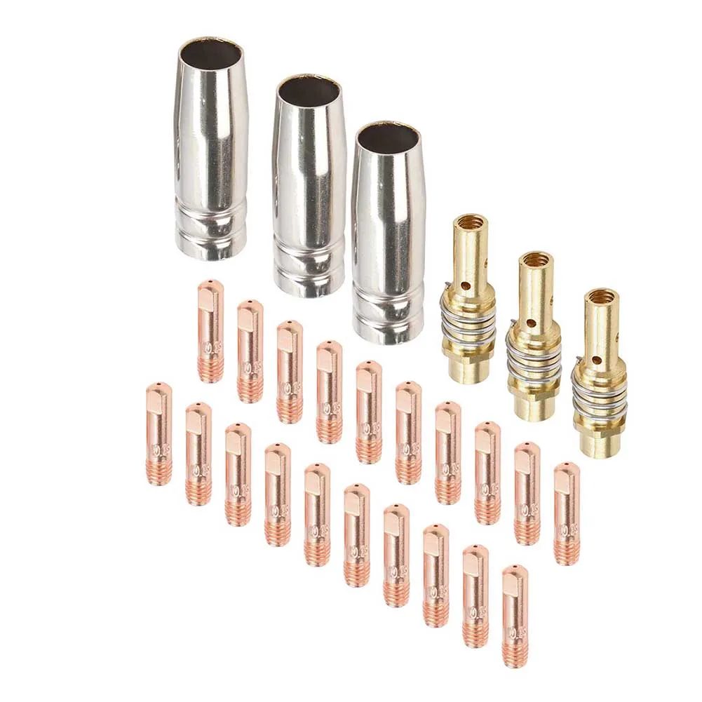 26-Item Welding Accessories Kit for 15AK For MIG Welding Machines Featuring 1.2mm Tips Gas Nozzles and Diffusers