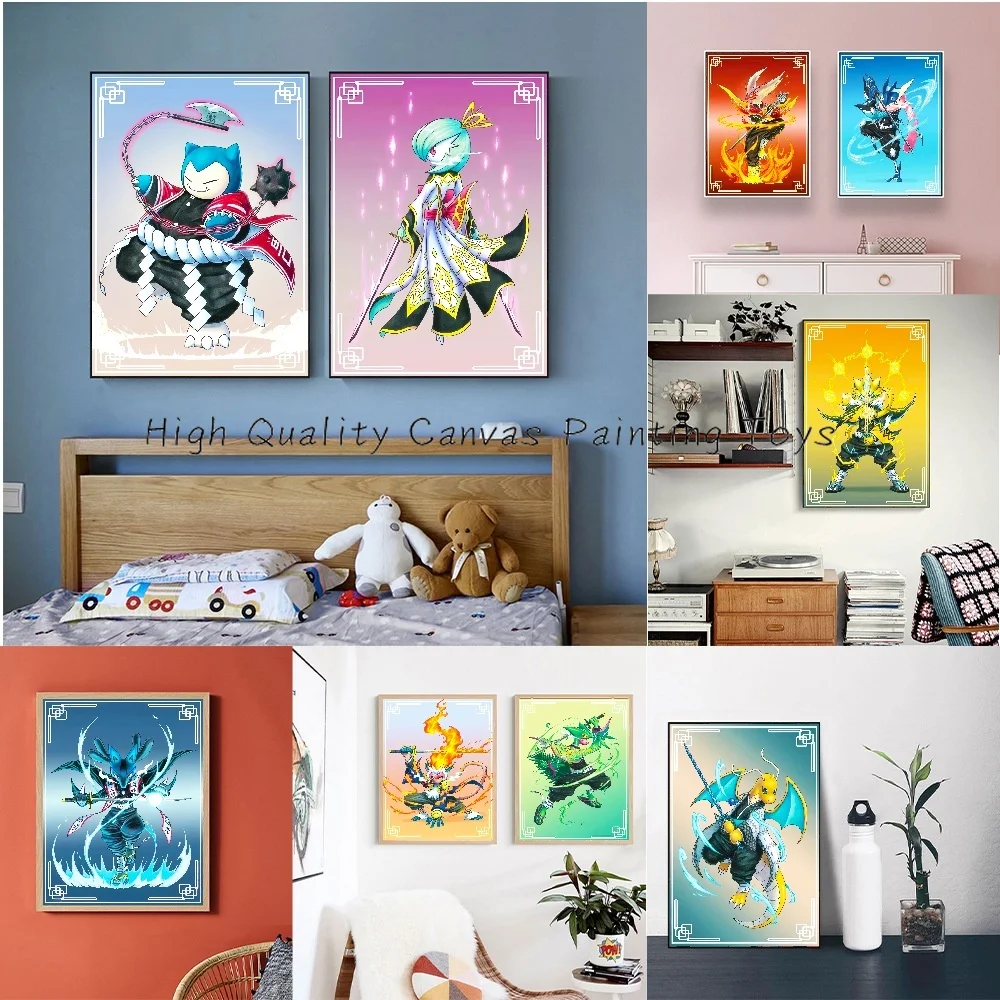 Pokemon Anime Figures Greninja Zeraora Demon Slayer Form Series Posters Canvas Prints Wall Art Picture Room Home Decor Gifts