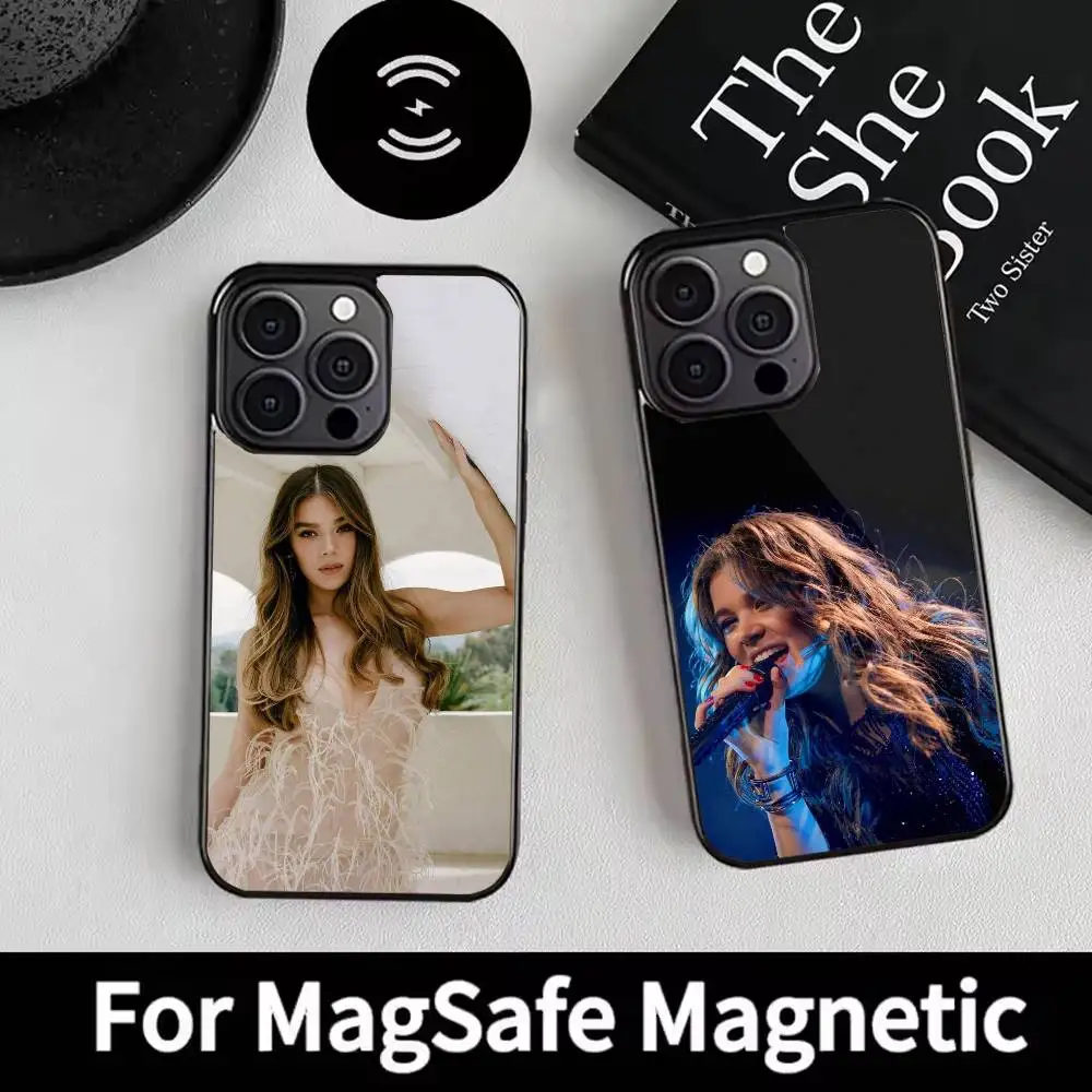 

Hailee S-Steinfeld Actres Phone Case For iPhone 17 16 15 14 13 12 Pro Max Plus for Magsafe Mirror Wireless Magnetic Cover