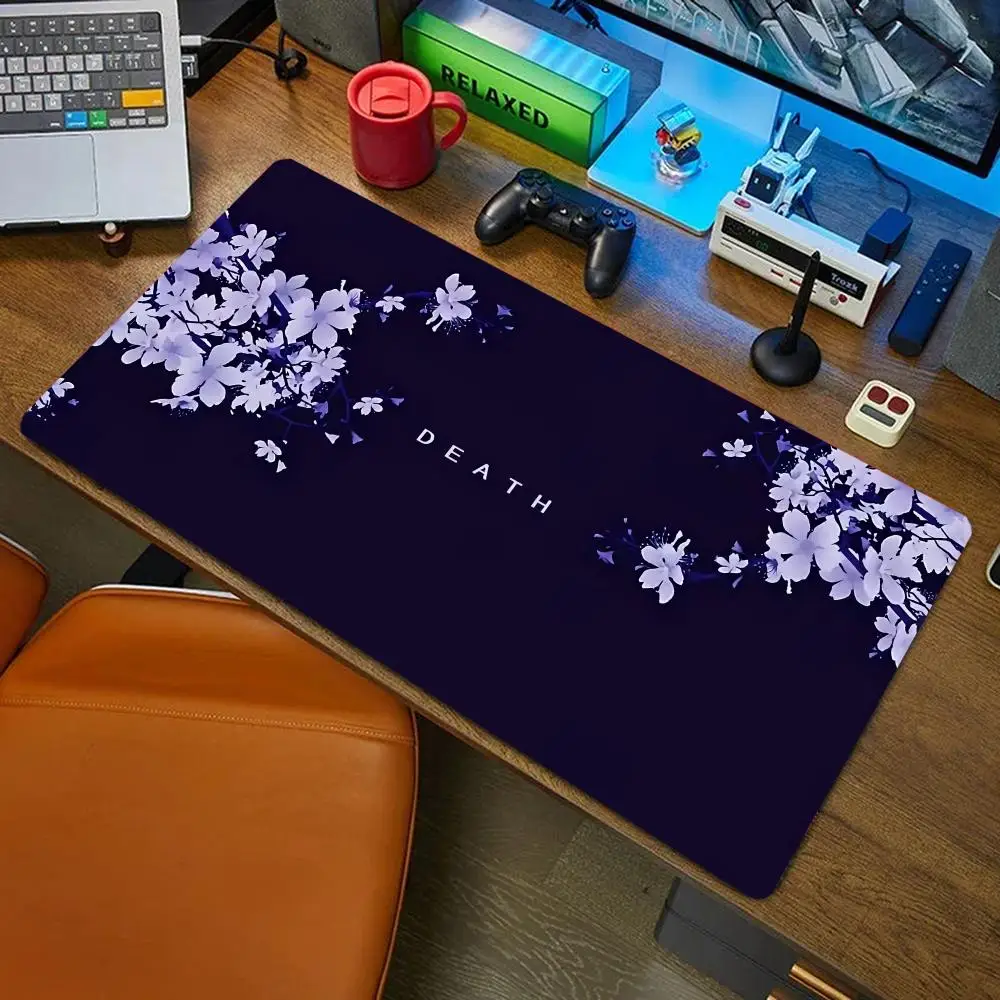 Purple Flowers Mouse Pad Desk Mat Mousepad Large Abstract Mouse Pad Gaming Deskmat With Lockedge Office Non-slip Carpet