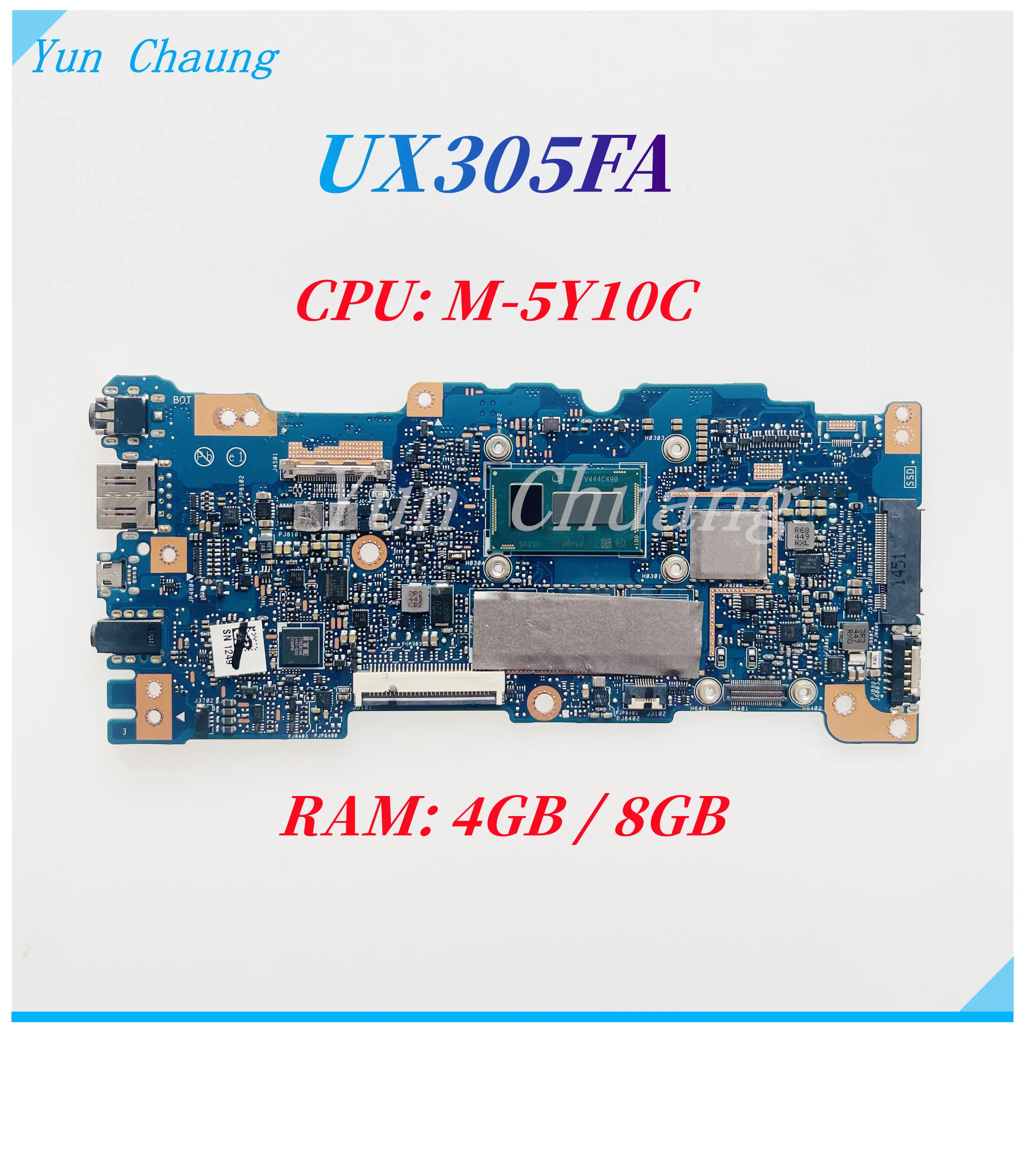 UX305FA Mainboard For ASUS UX305FA UX305 UX305F Laptop Motherboard With M-5Y10C CPU 4GB/8GB RAM 100% Test Work