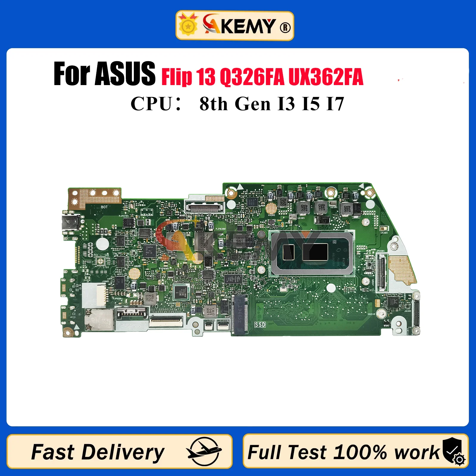 

UX362FA Laptop Motherboard For ASUS ZenBook UX362F Flip 13 Q326FA UX362FA Notebook Mainboard With I3 I5 I7 CPU 100% tests OK stk