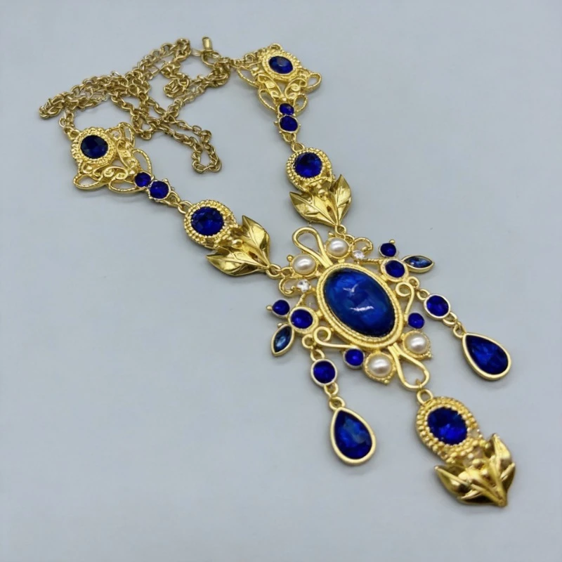 Medieval Vintage Internet celebrity retro marking explosion glazed necklace elegant temperament heavy industry advanced sense