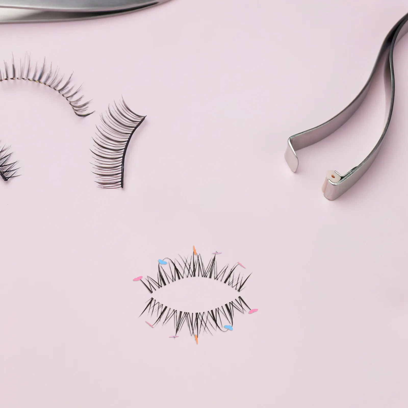 Colorful Heart-Shaped False Eyelashes Manga Inspired Natural Looking Lightweight Comfortable Easy Apply for Cosplay Halloween