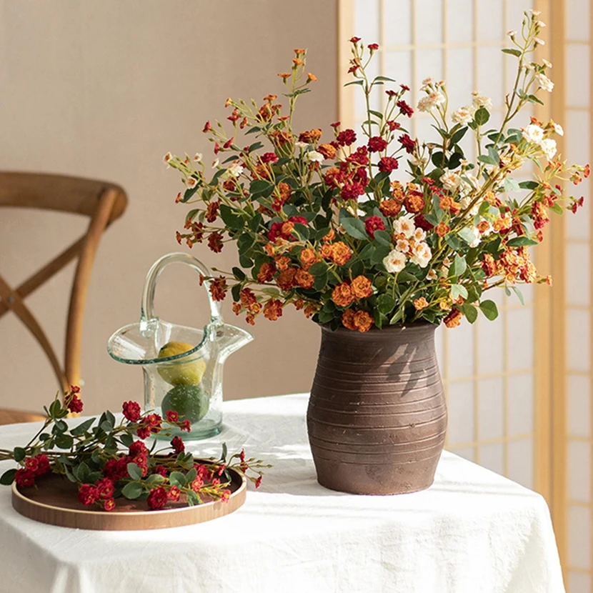 

1PC Artificial Flowers Rose Home Room Table Decoration Yard Garden DIY Gift Box Wreath Material Wedding Bridal Bouquet Accessory