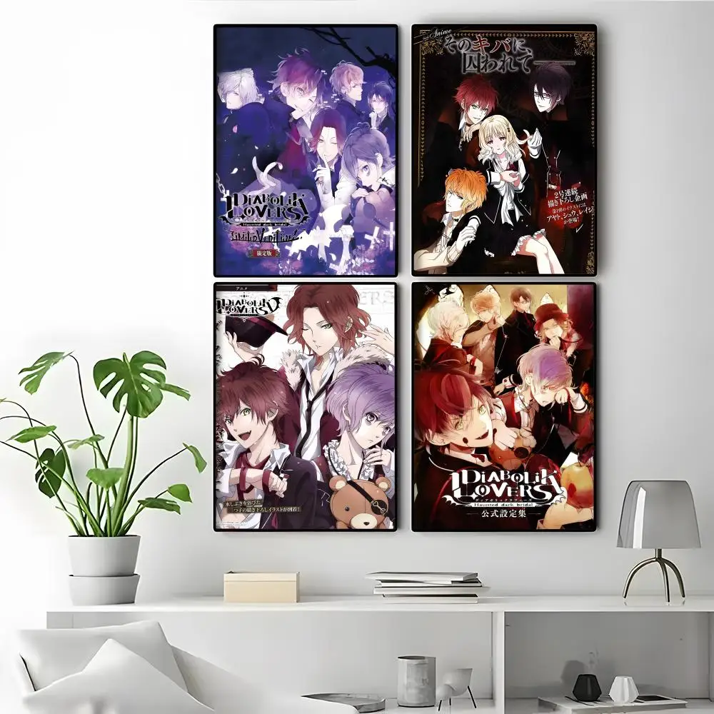Anime D-Diabolik Lovers Movie Aesthetic Wall Decals Trendy Wall Posters Portrait Wall Print Poster