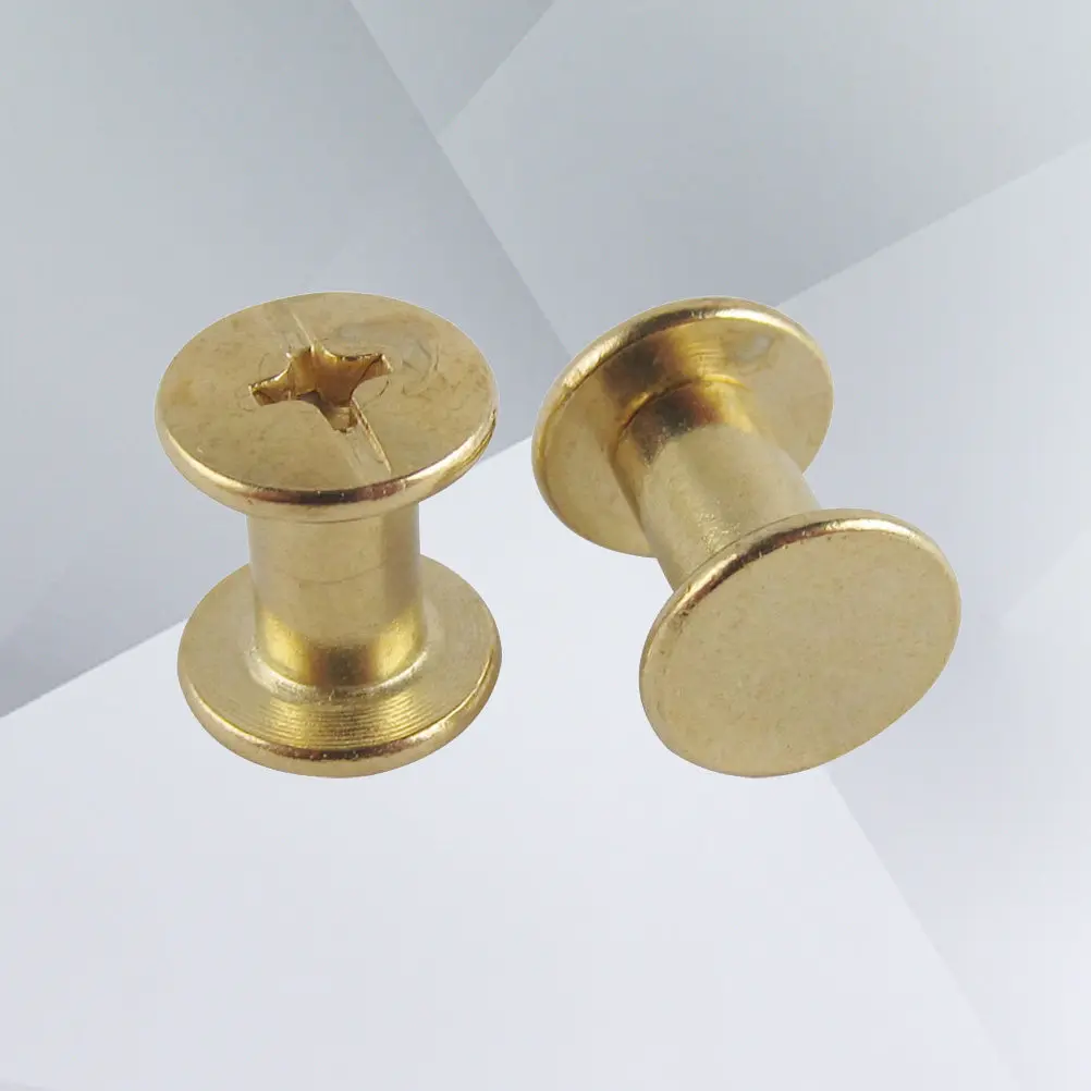 120 Chicago Binding Screws Rust Resistant Copper Plating Carbon Metal M5x6 Binding Screw Cross Head for