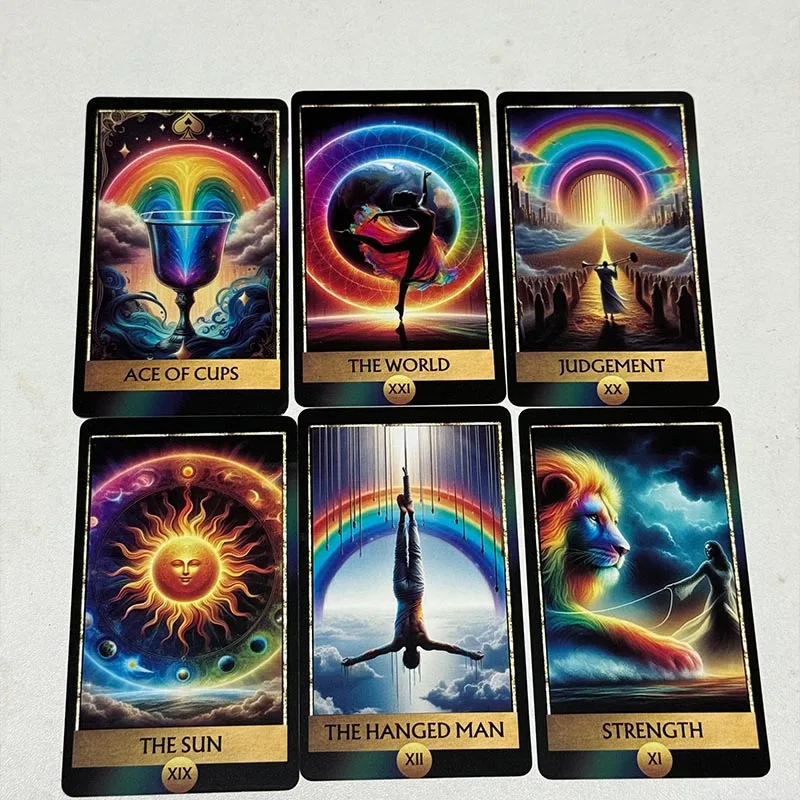 Rainbow Tarot Cards A 78 Deck Colorful Tarot Oracle Cards Illustration Divination Wisdom Oracle Cards for Beginners