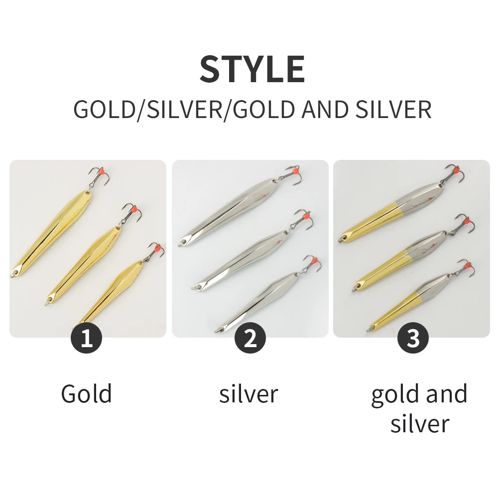 FTK Ice Fishing Lure Aluminum Alloy Wobbler Spinners Spoon 10g 20g 25g Metal Hard Artificial Bait Treble Hook for Winter Fishing - Image 2