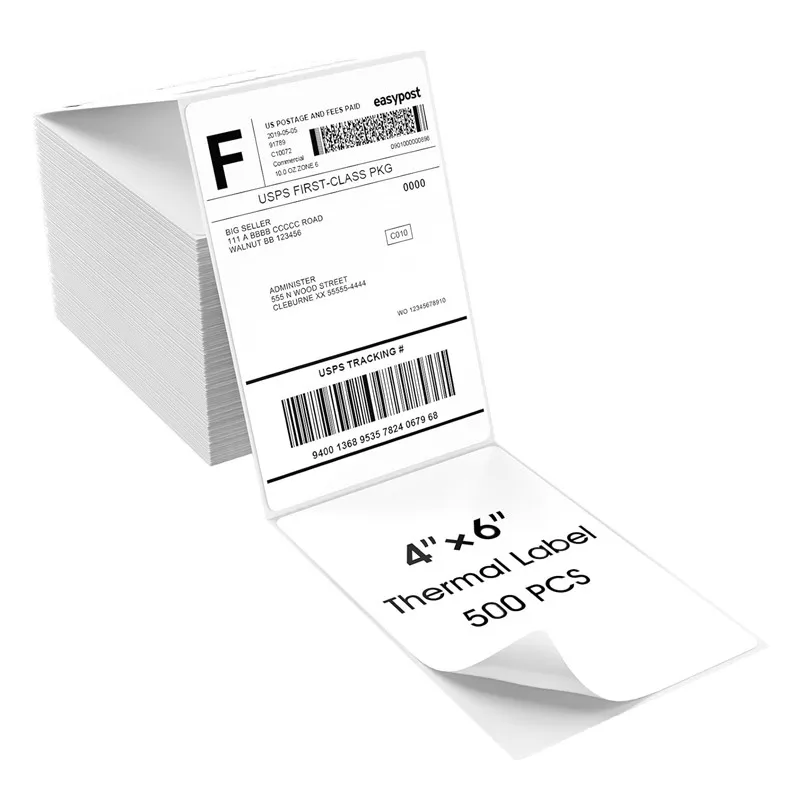 

4x6 inch direct thermal label folding shipping label paper for thermal printer 100x150mm postal label for shipping packages
